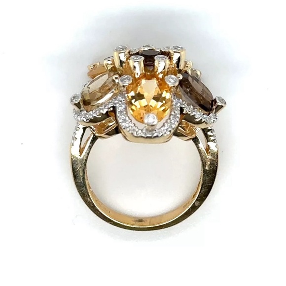 Levian Yellow Gold Flower Ring - Picture 3 of 7
